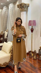 1 Camel Brown Embroidered two pc
