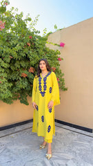Yellow Ari Embroidered set