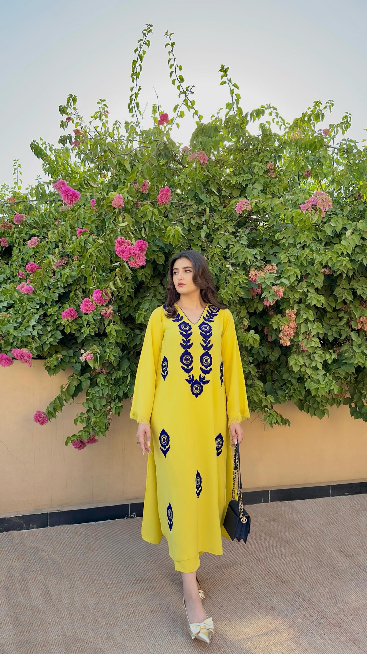 Yellow Ari Embroidered set