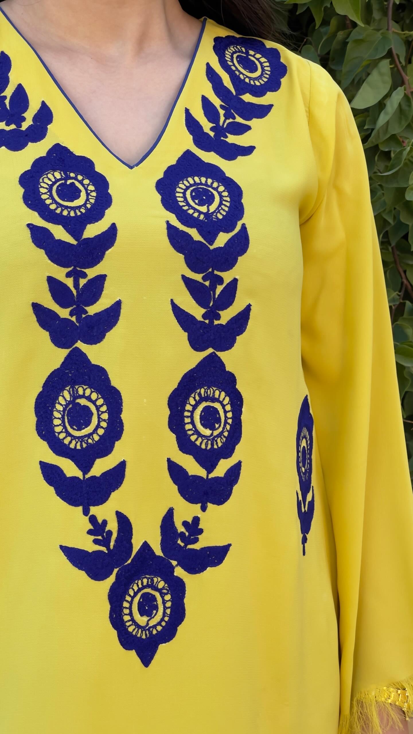 Yellow Ari Embroidered two pc