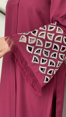 Burgundy Maroon Embroidered  Tunic