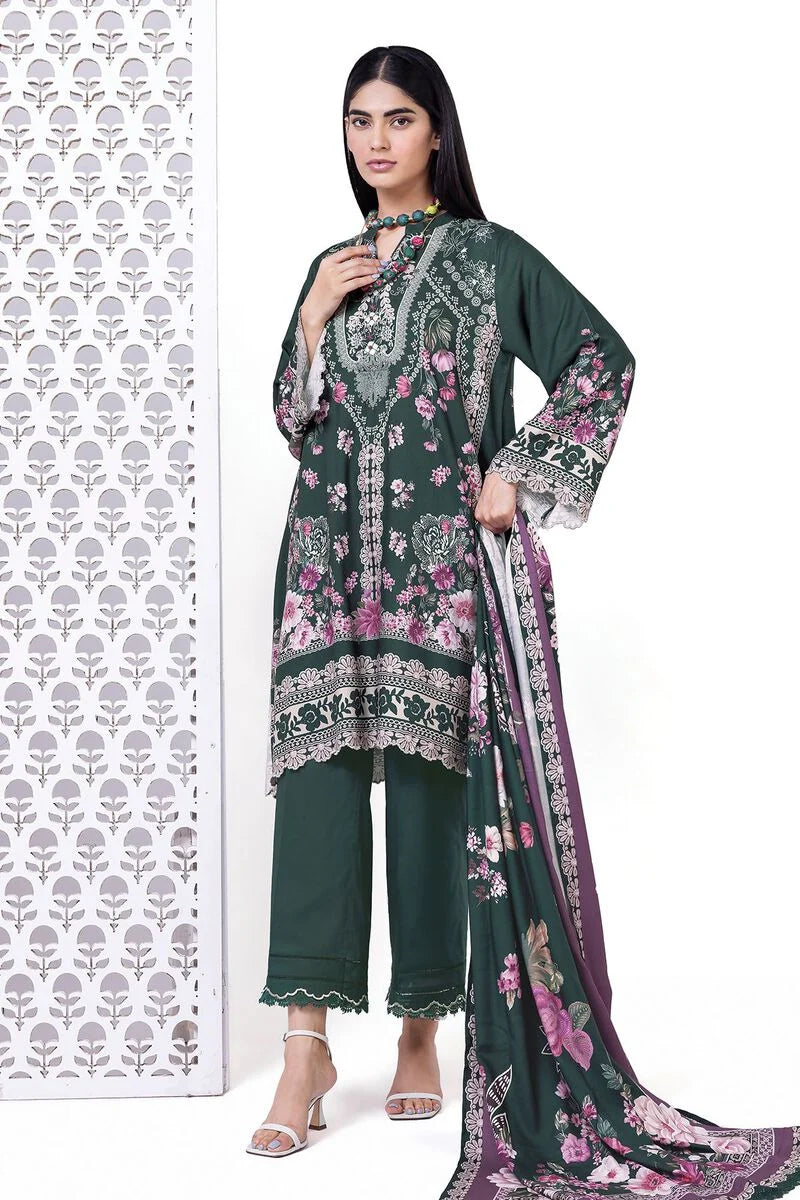 KA001 - Khaadi Printed Viscose Satin  3P