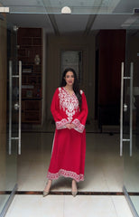 Red Embroidered