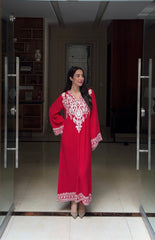 Red Embroidered