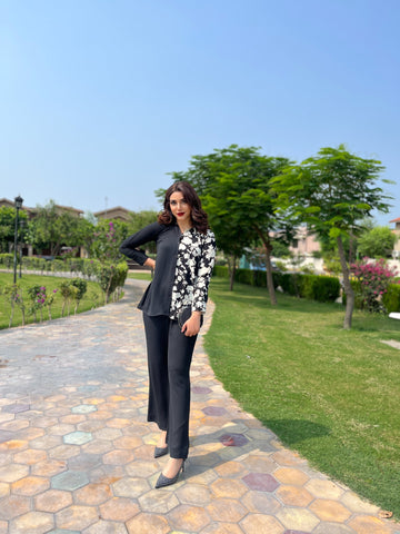 Black Floral Co-Ord Set