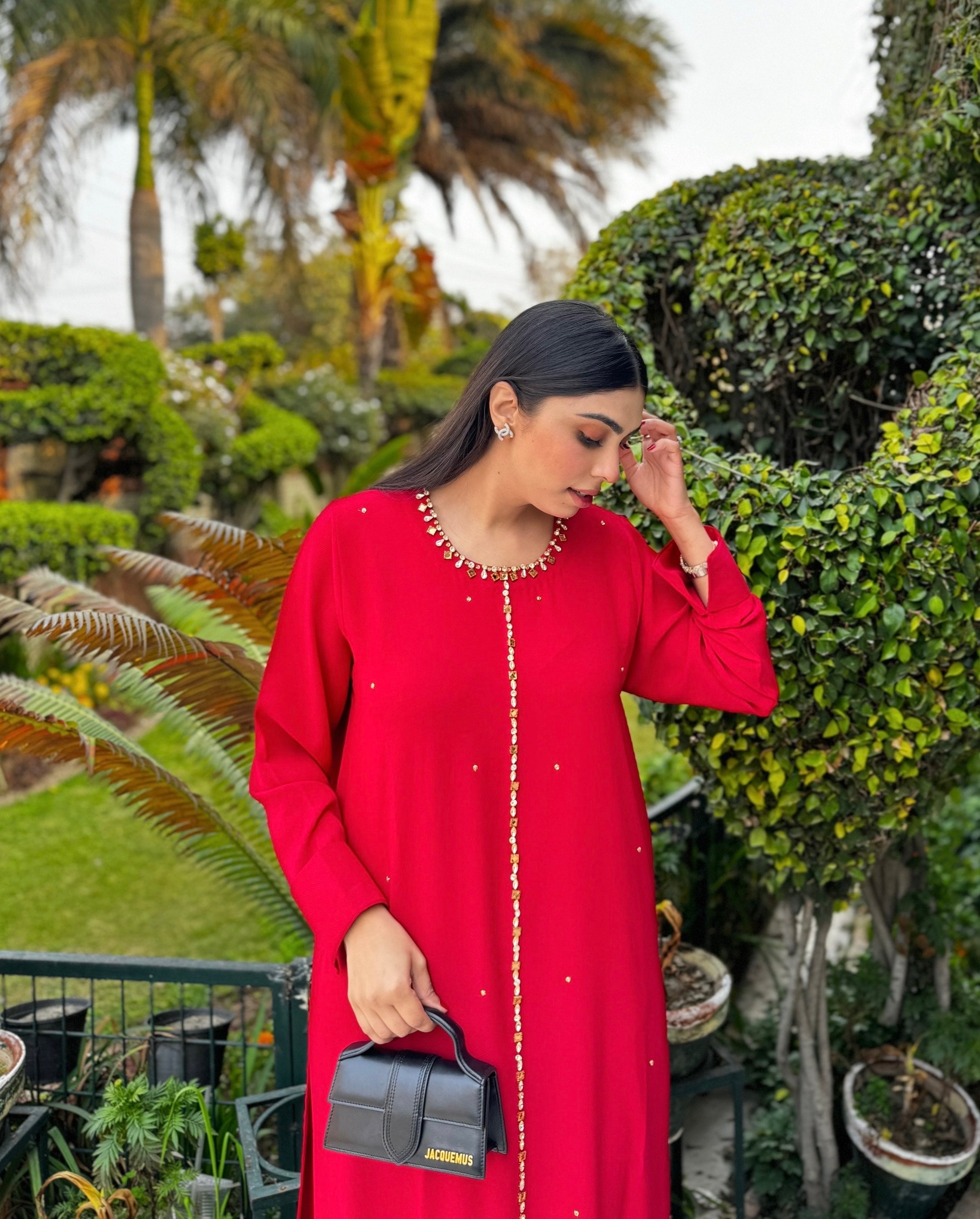 Red Embellished Swarovski