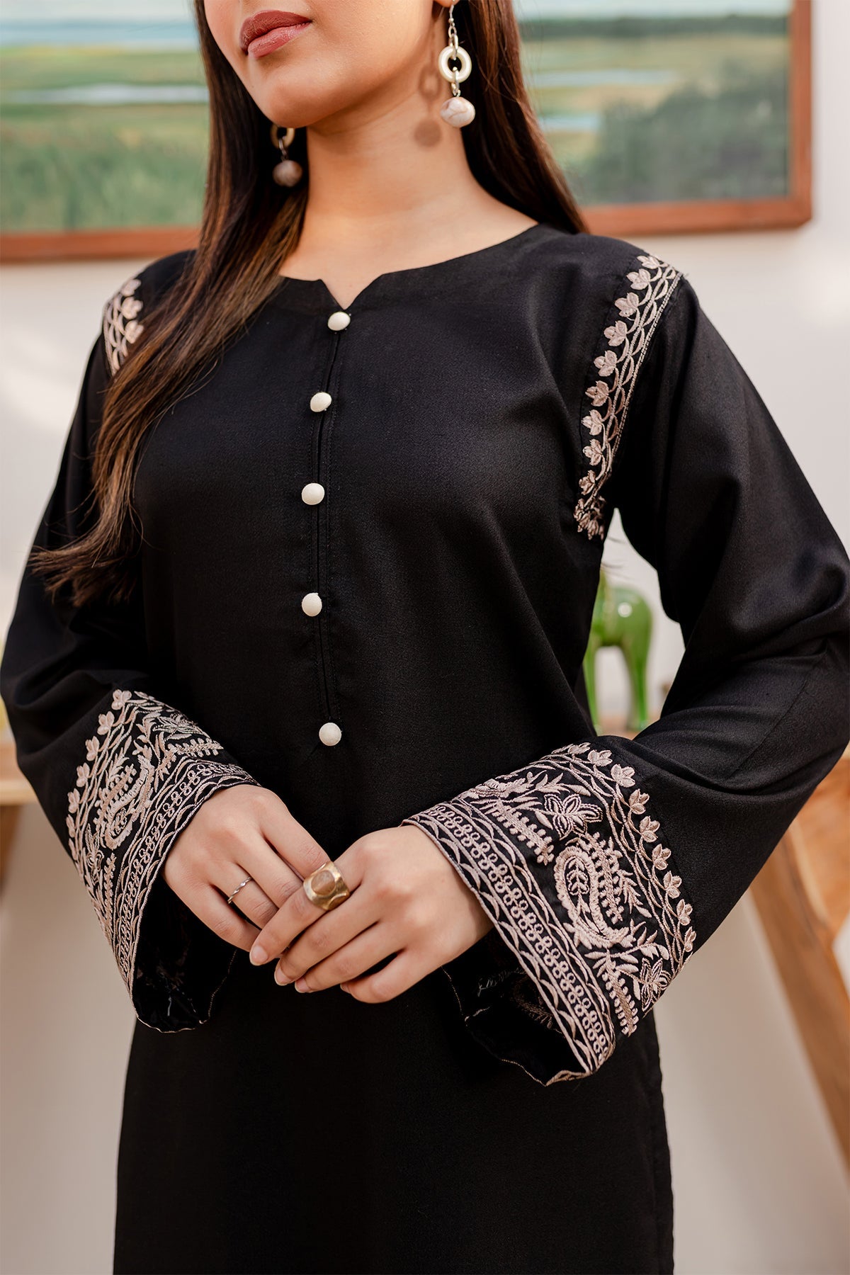 2PC Embroidered Dress - BB06