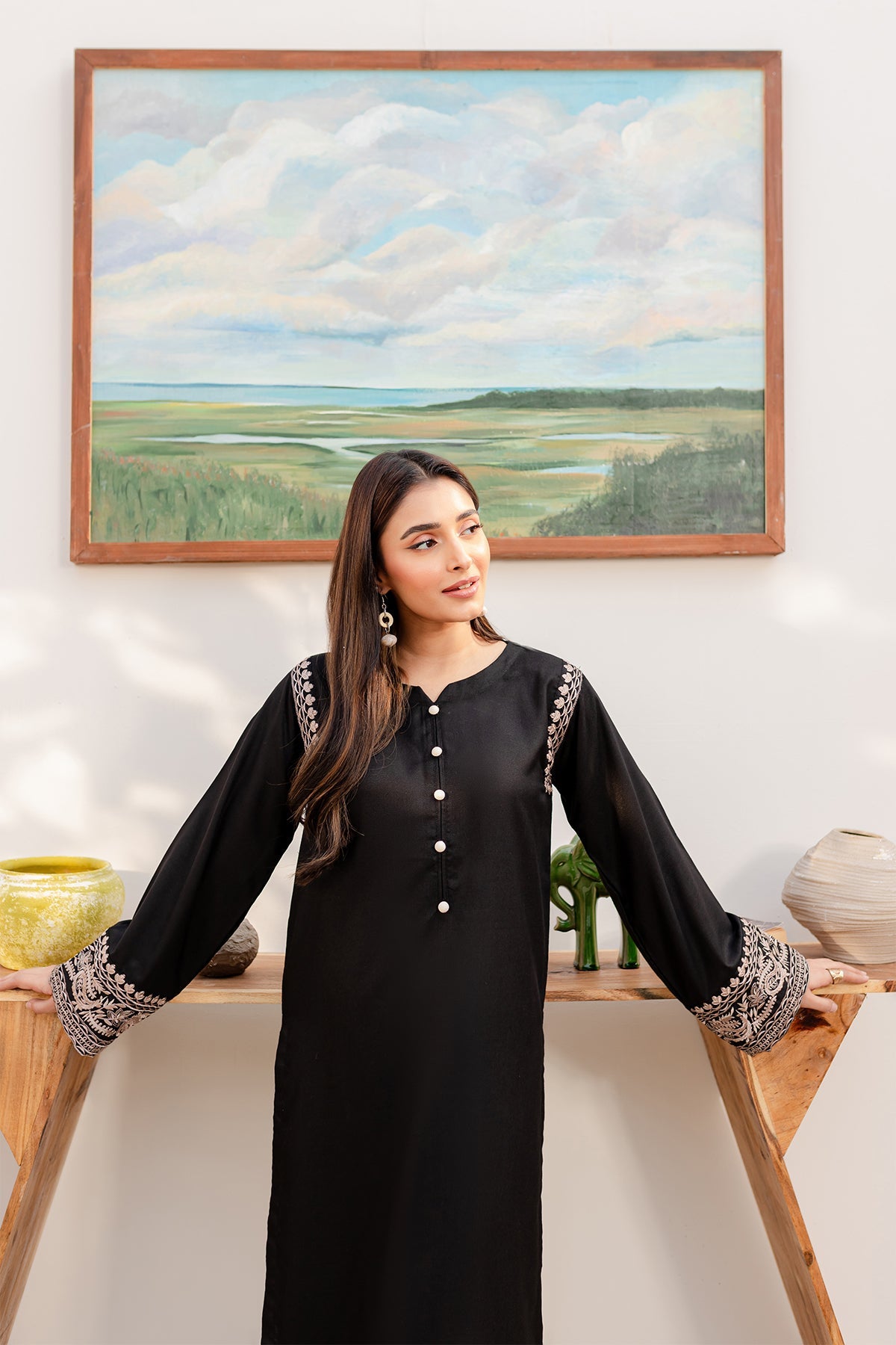2PC Embroidered Dress - BB06