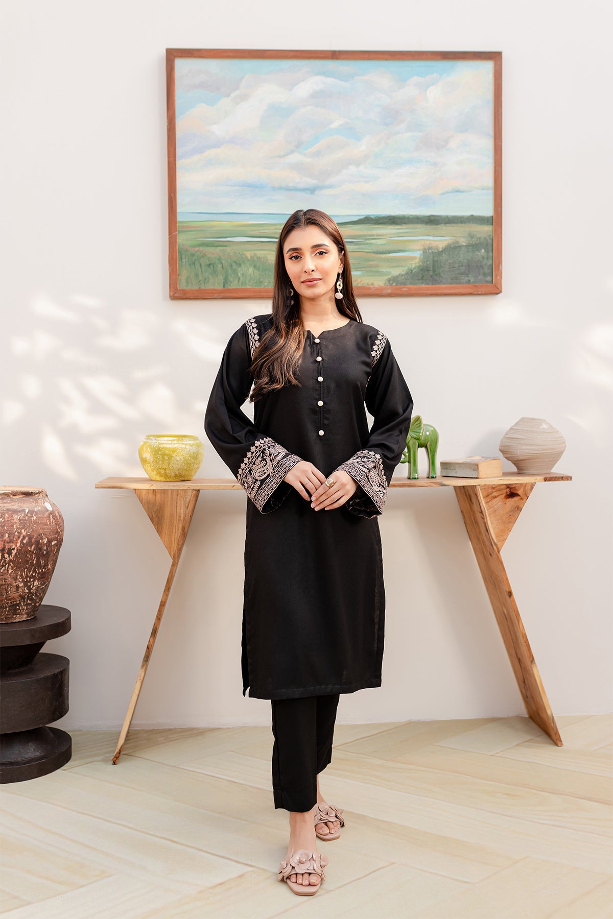 2PC Embroidered Dress - BB06