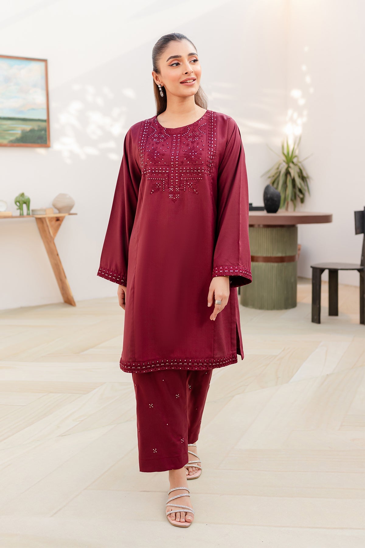 2PC Embroidered Dress - DM11
