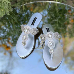Selena Silver Slides - Jooti Shooti