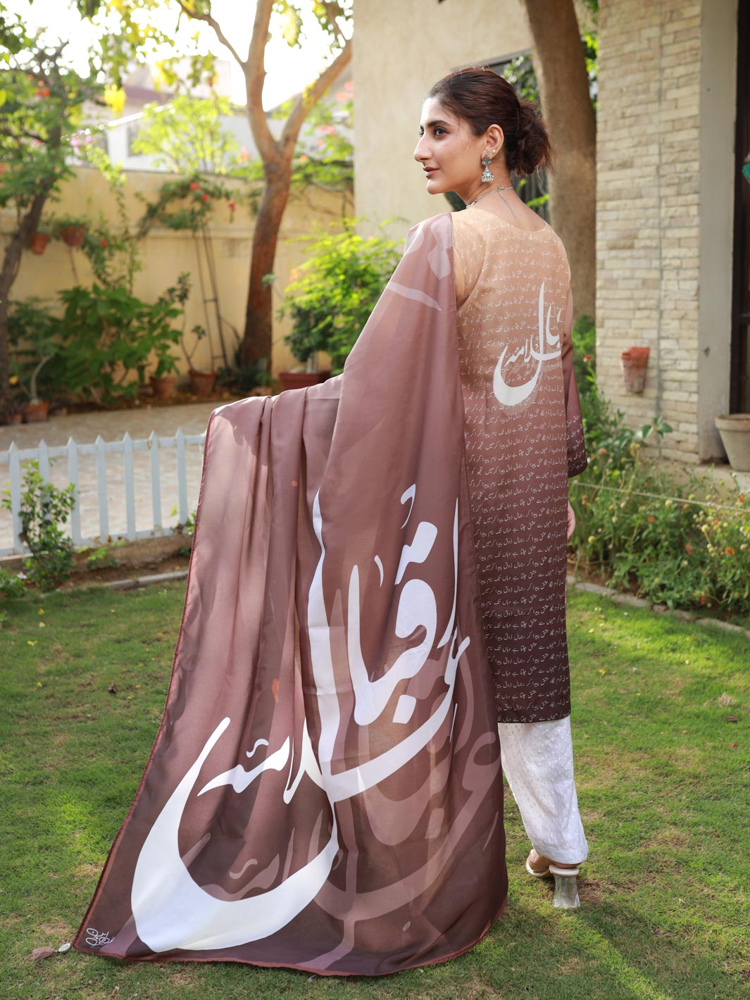 Iqbal Set V2 Stitched 2 Piece (Gradient Brown)