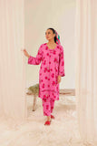 Printed 2PC Pink Linen Dress- PR14