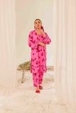 Printed 2PC Pink Linen Dress- PR14