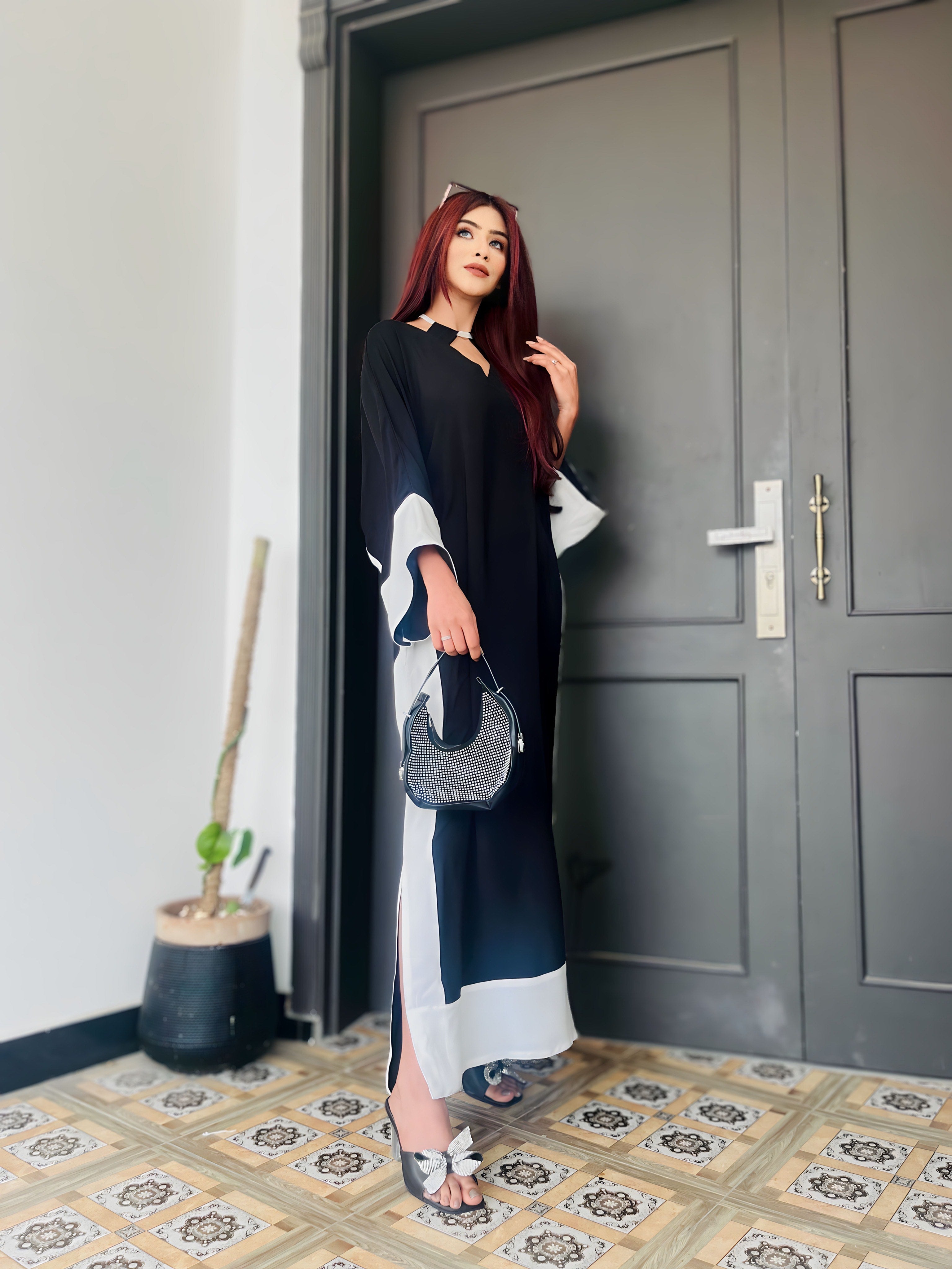 Pop of Black kaftan