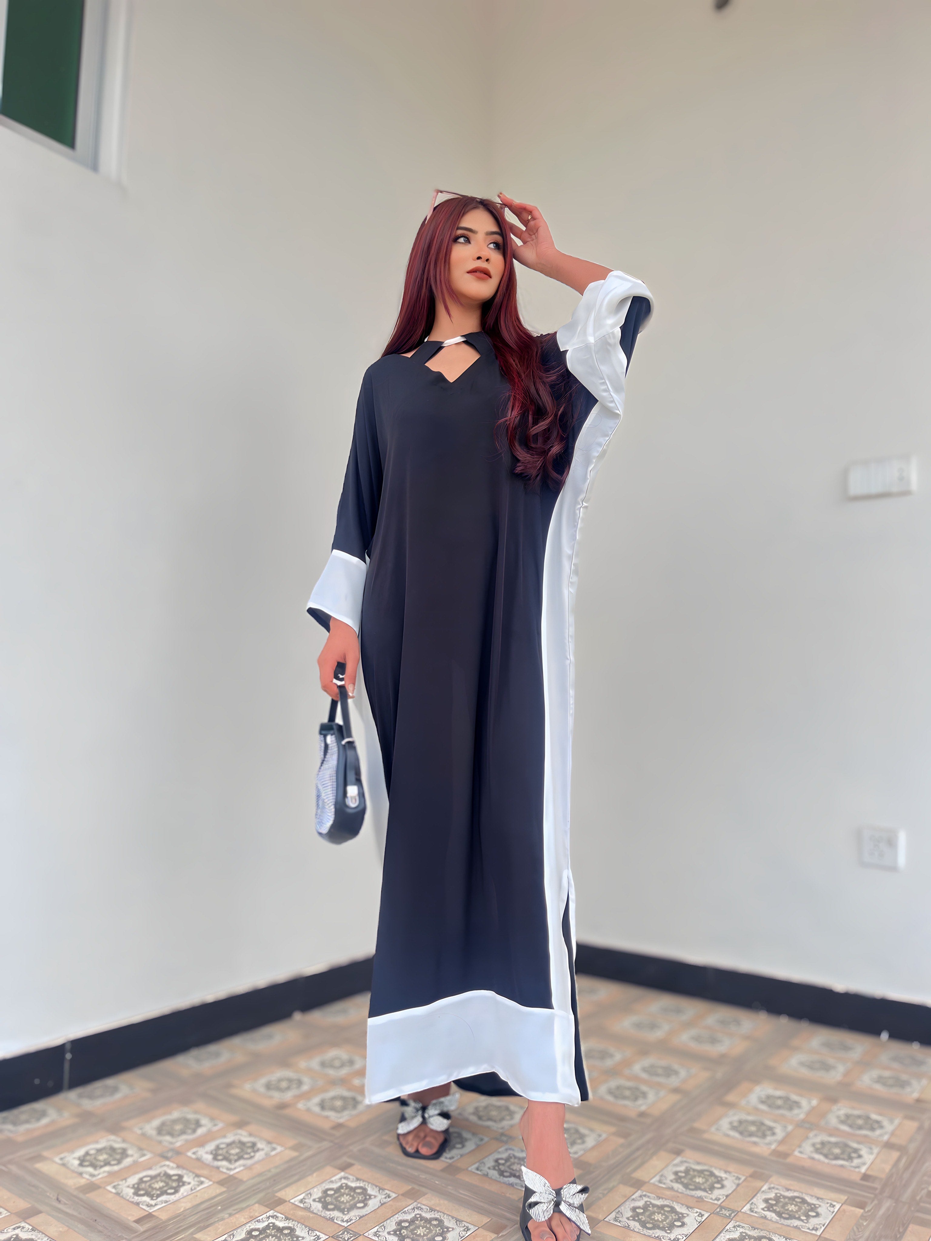 Pop of Black kaftan