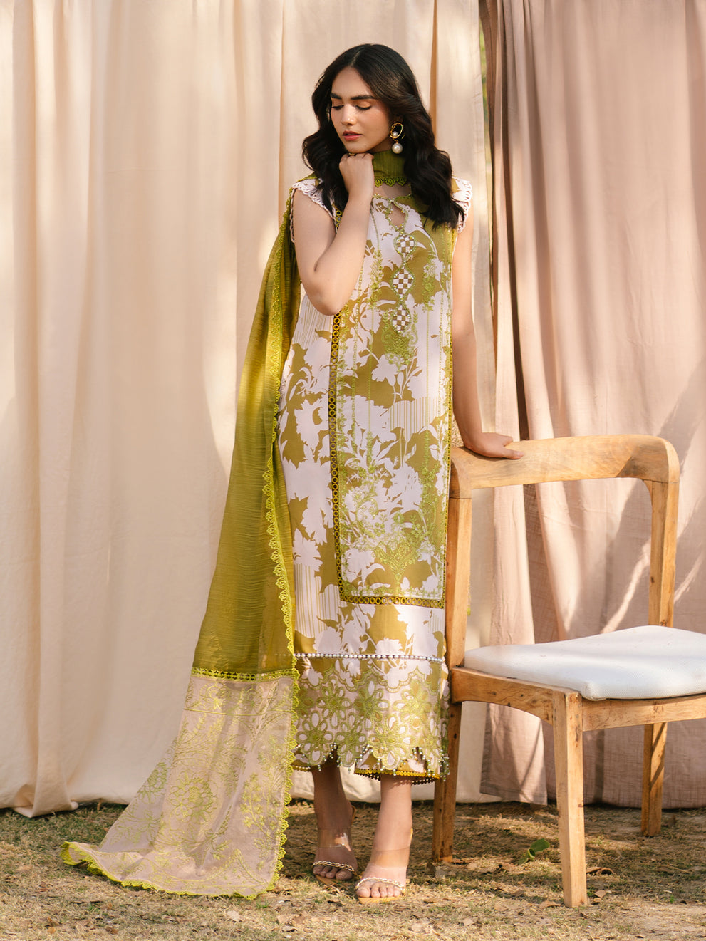 Ivory-12 - Embroidered Lawn 3P