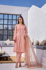 Juliet Peach Embroidered Lawn 3PC