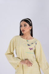 LimeGreen 2PC Embroidered Co-Ord Set