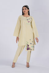 LimeGreen 2PC Embroidered Co-Ord Set