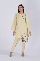 LimeGreen 2PC Embroidered Co-Ord Set