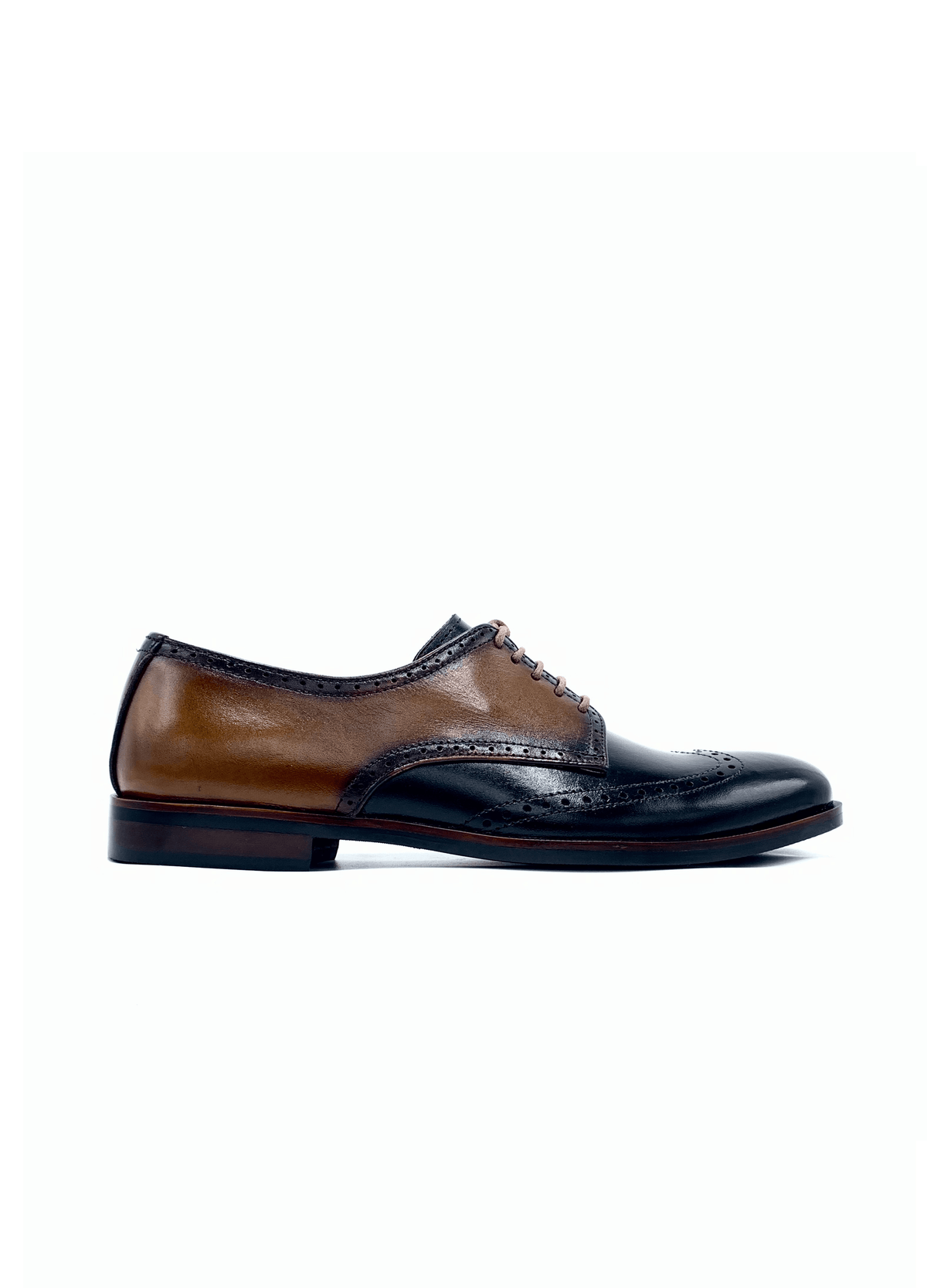 Luxury Black Brown Handmade Brogue Wingtip Shoes