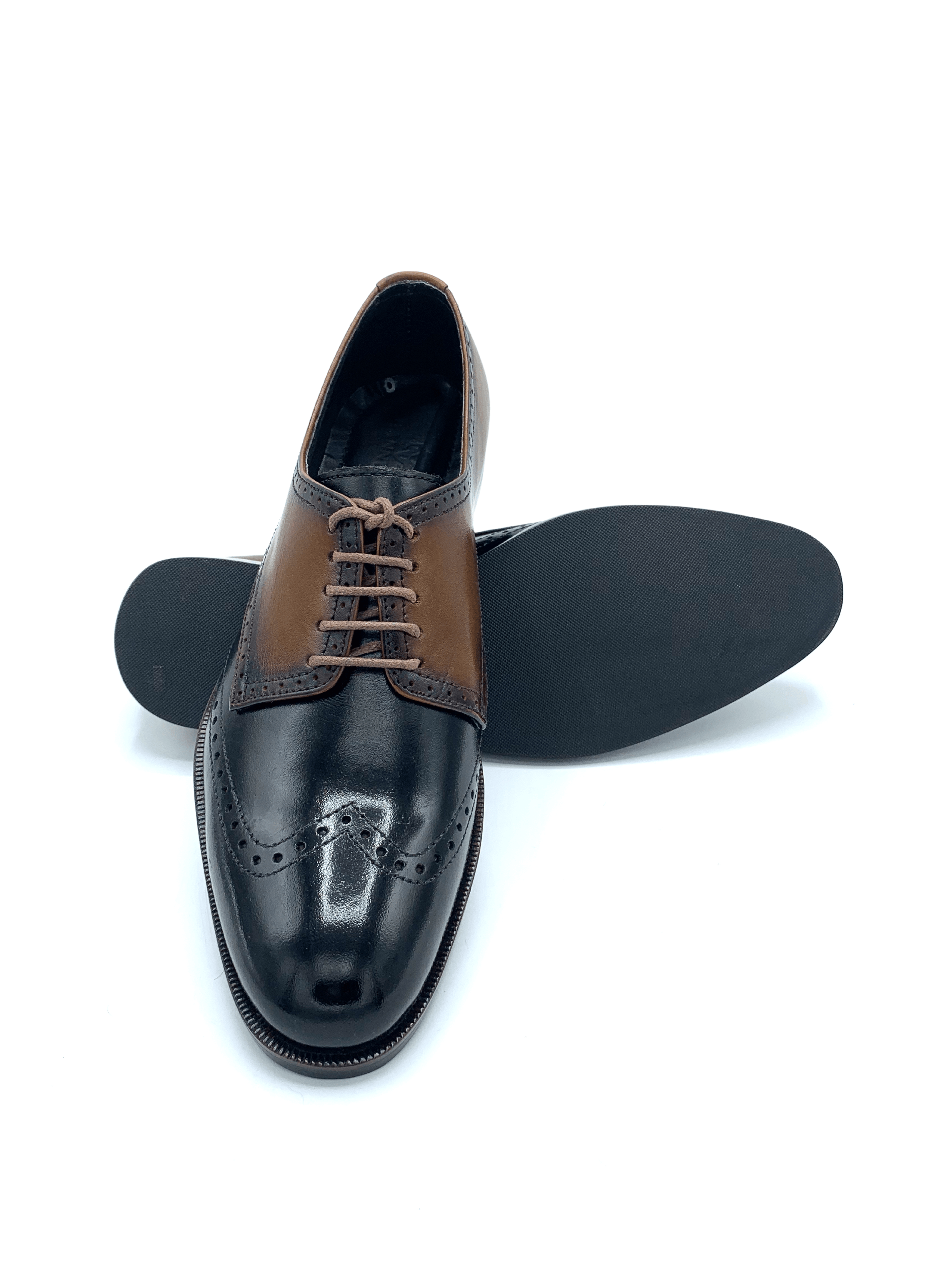 Luxury Black Brown Handmade Brogue Wingtip Shoes