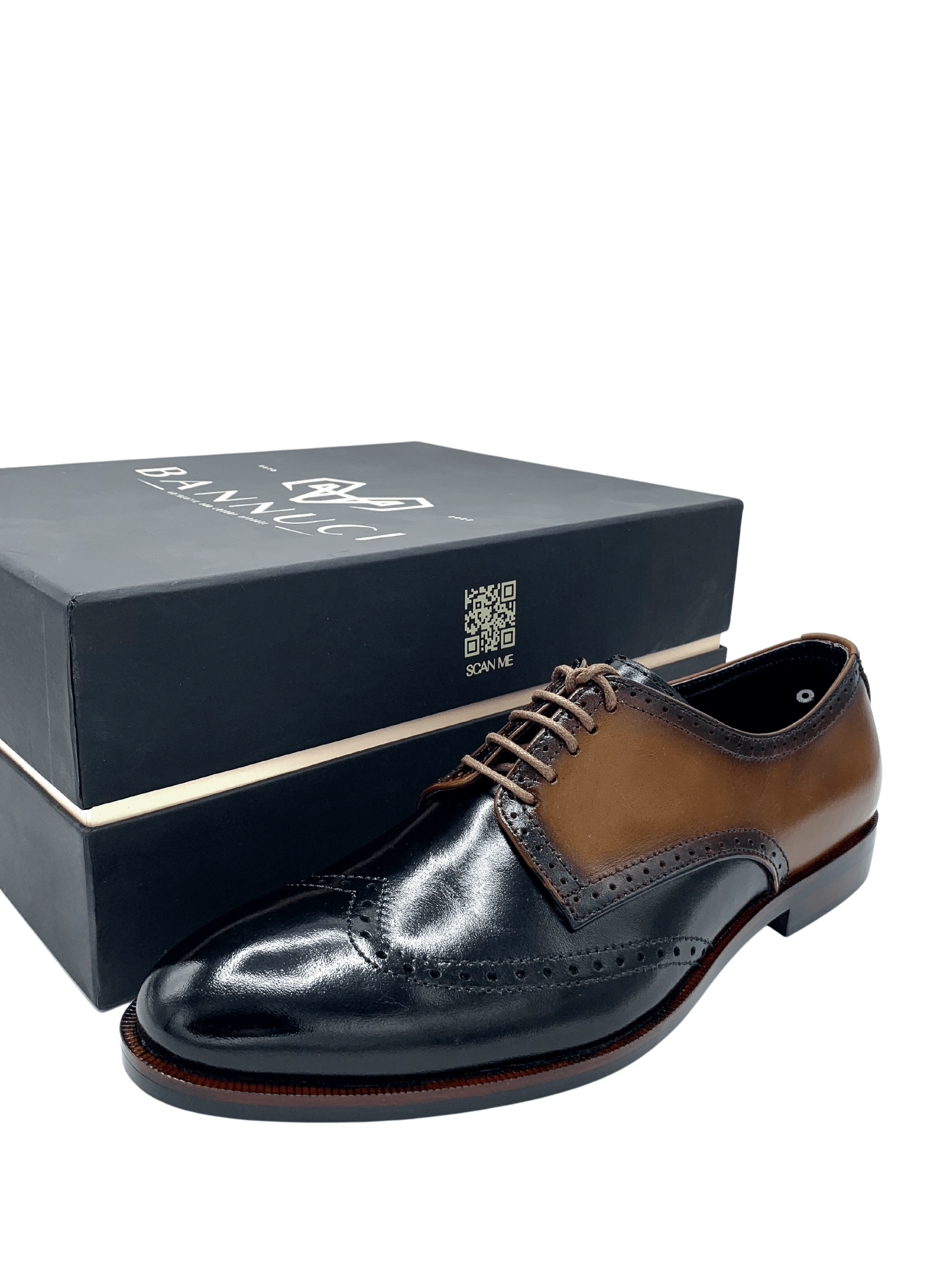 Luxury Black Brown Handmade Brogue Wingtip Shoes