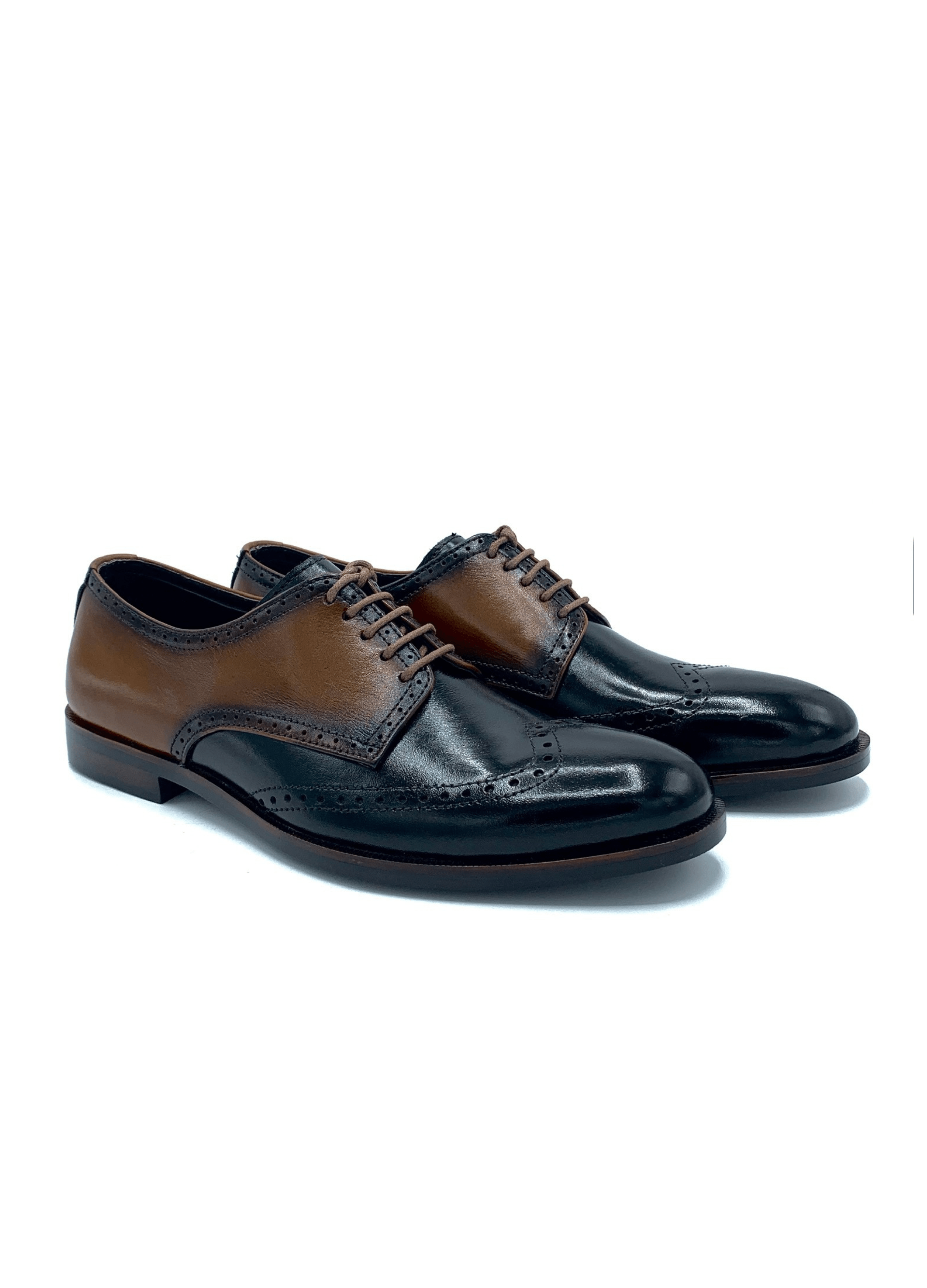 Luxury Black Brown Handmade Brogue Wingtip Shoes