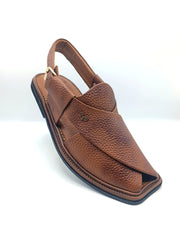 Luxury Traditional Double Shade Brown Granular  Peshawari Chappal