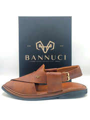 Luxury Traditional Double Shade Brown Granular  Peshawari Chappal