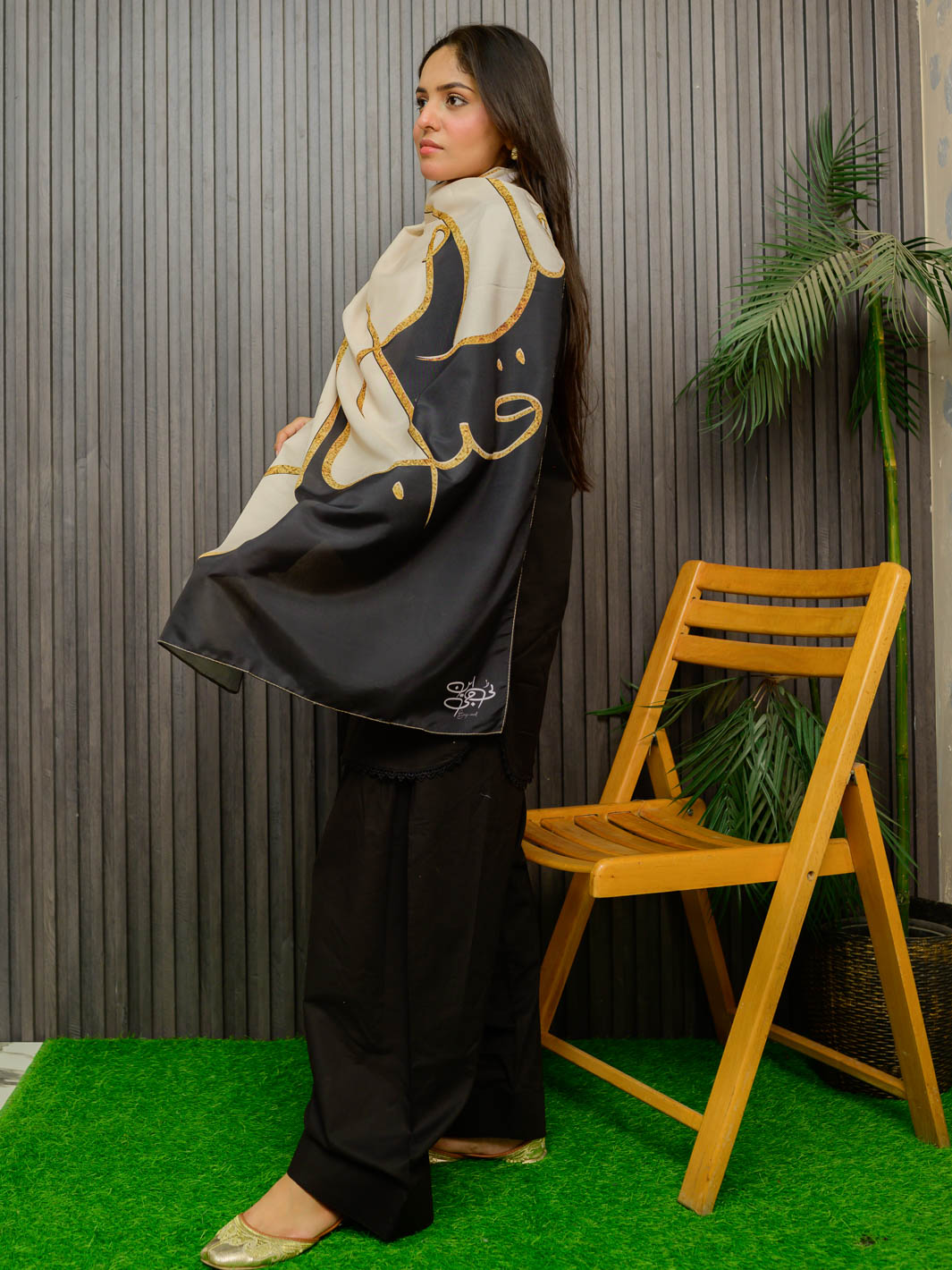 Alfaz e Iqbal Stole | Beige