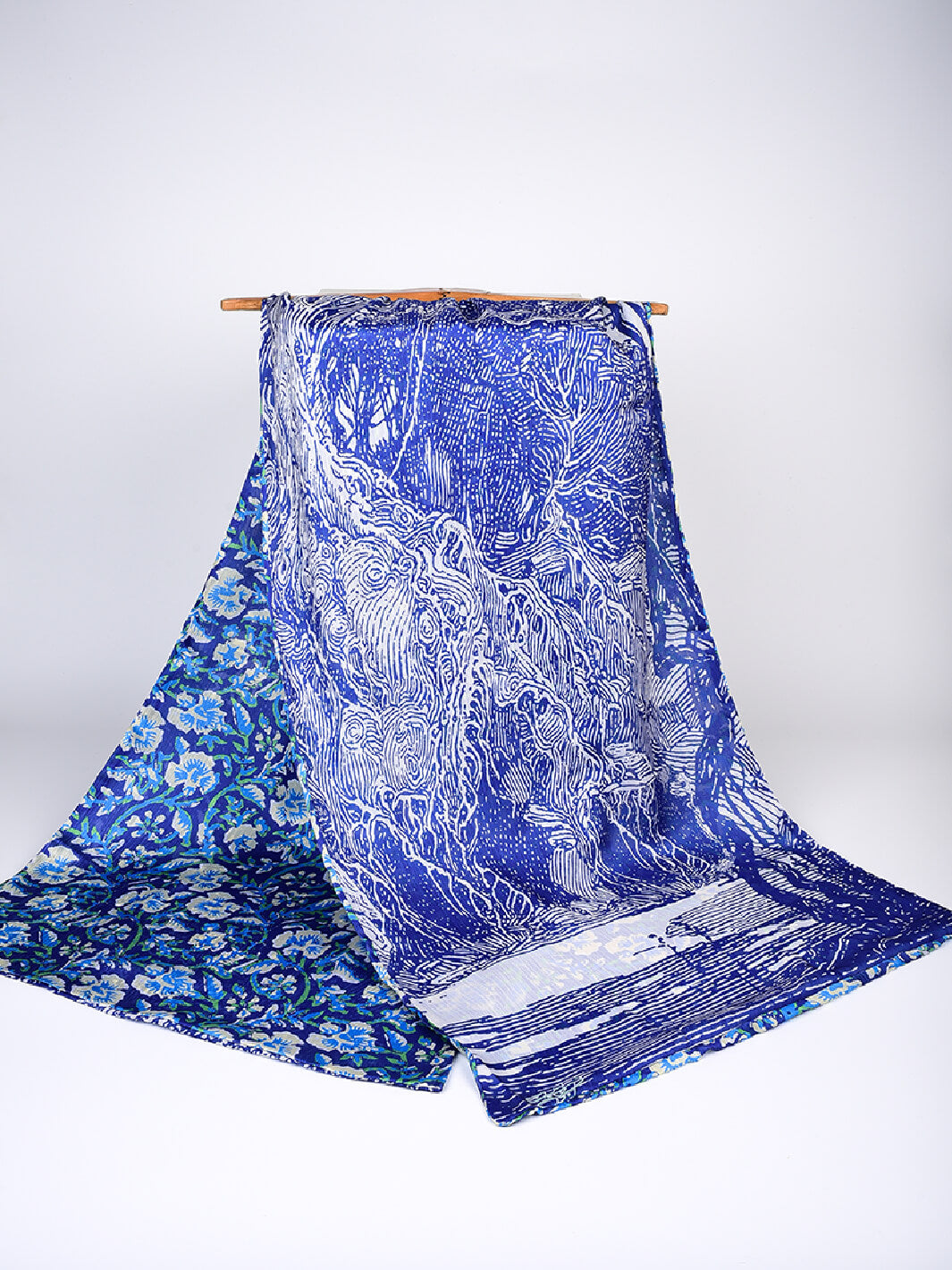 Orchid Floral Stole (Blue D.S)