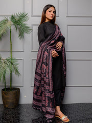 Ajrak Batik Silk Odhni (Red-Black)
