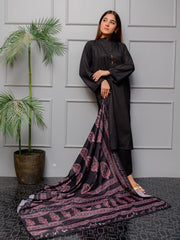 Ajrak Batik Silk Odhni (Red-Black)