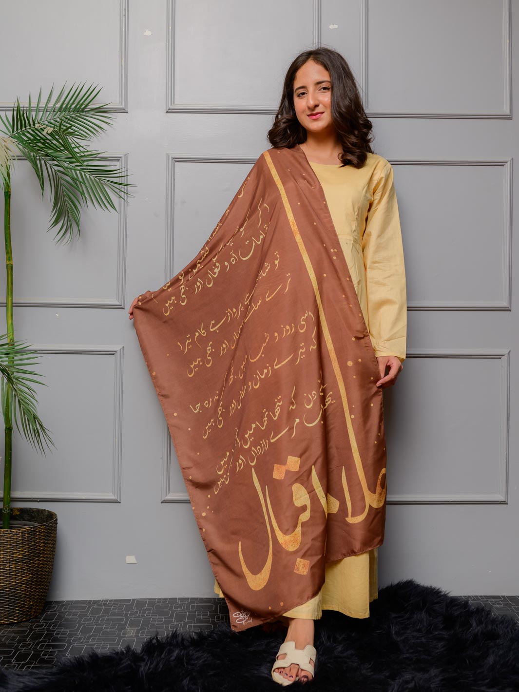 Iqbal Ka chand Stole (Brown)