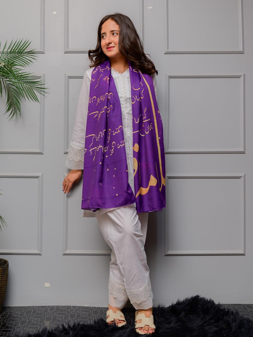 Iqbal Ka chand Stole (Purple)