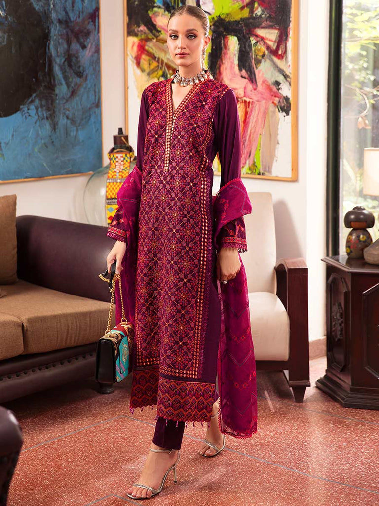 5-A Eid Embroidered 3P-Lawn