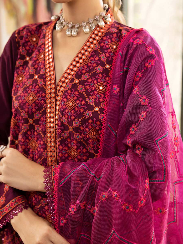 5-A Eid Embroidered 3P-Lawn