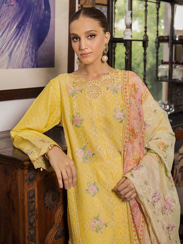 1-B Eid Embroidered 3P-Lawn