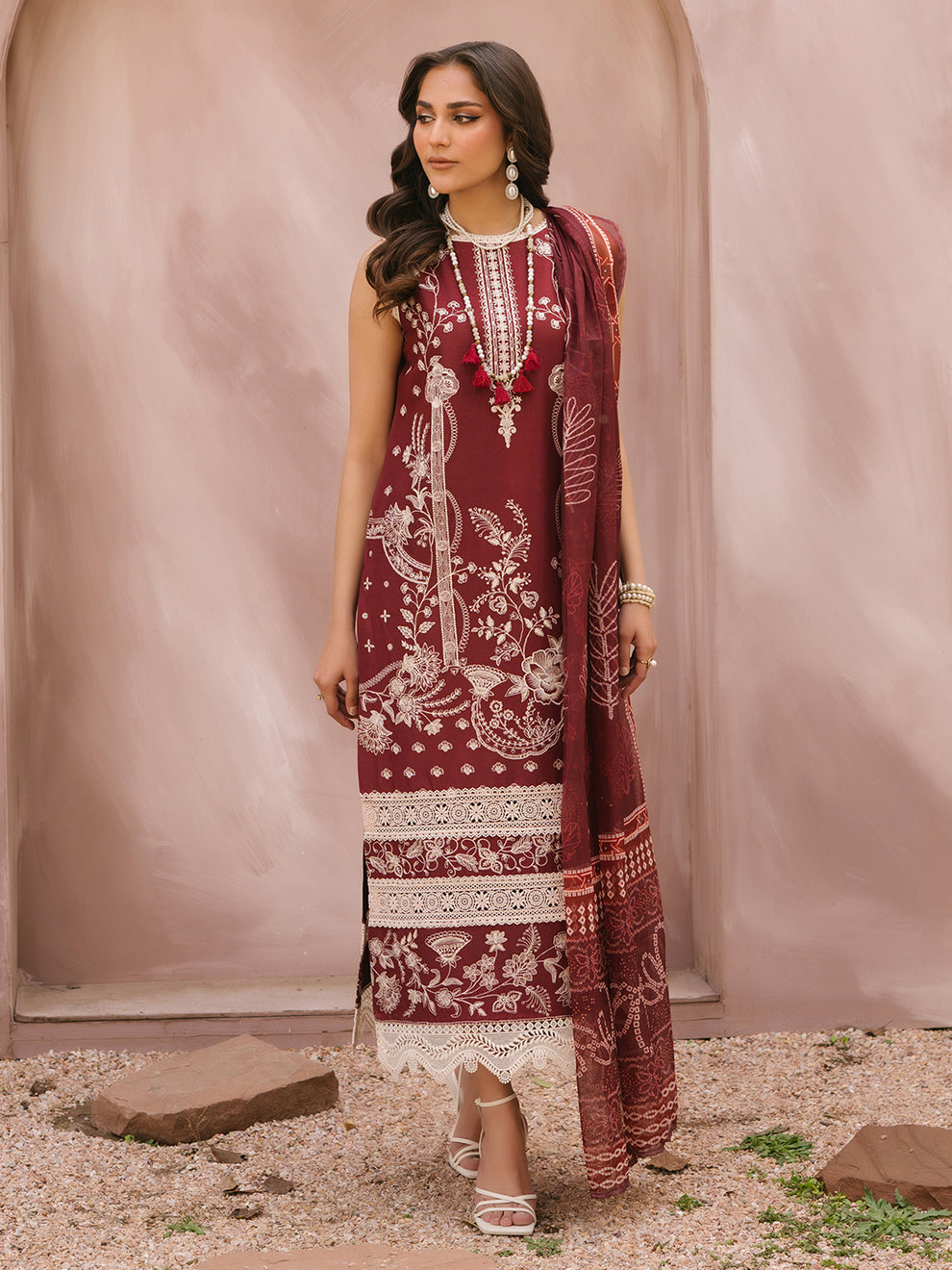 MK 02B - Embroidered 3P Lawn