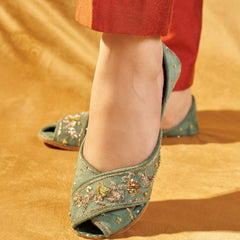 Olive Peshawari khussa – comfortable handmade footwear for women and girls in Pakistan