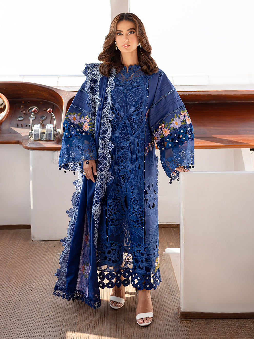 MS-06 - Embroidered Luxury Lawn 3P