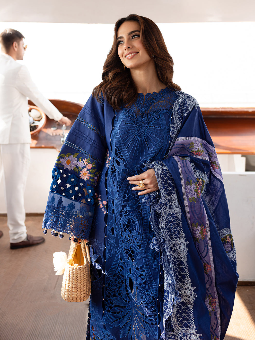 MS-06 - Embroidered Luxury Lawn 3P