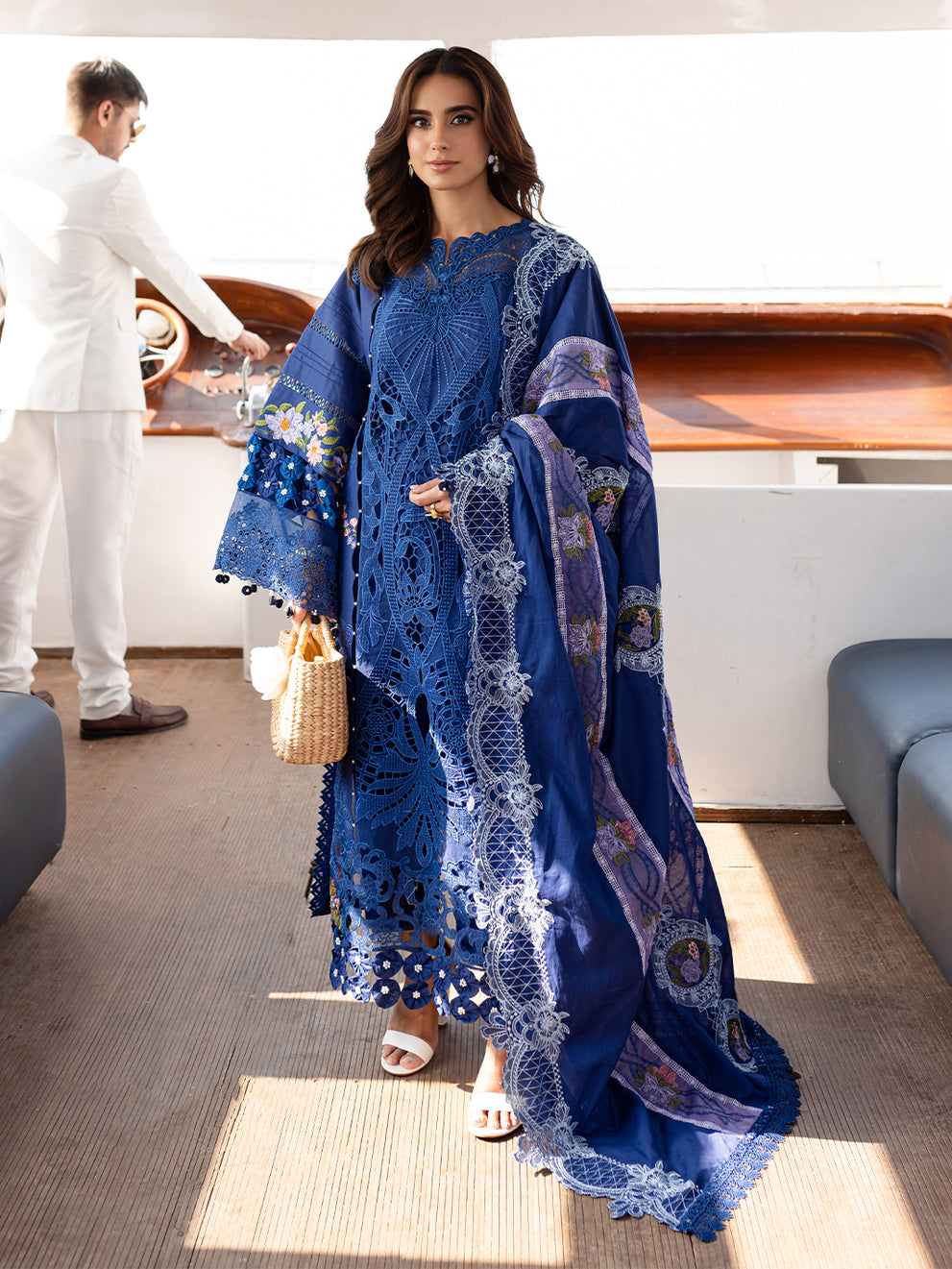 MS-06 - Embroidered Luxury Lawn 3P