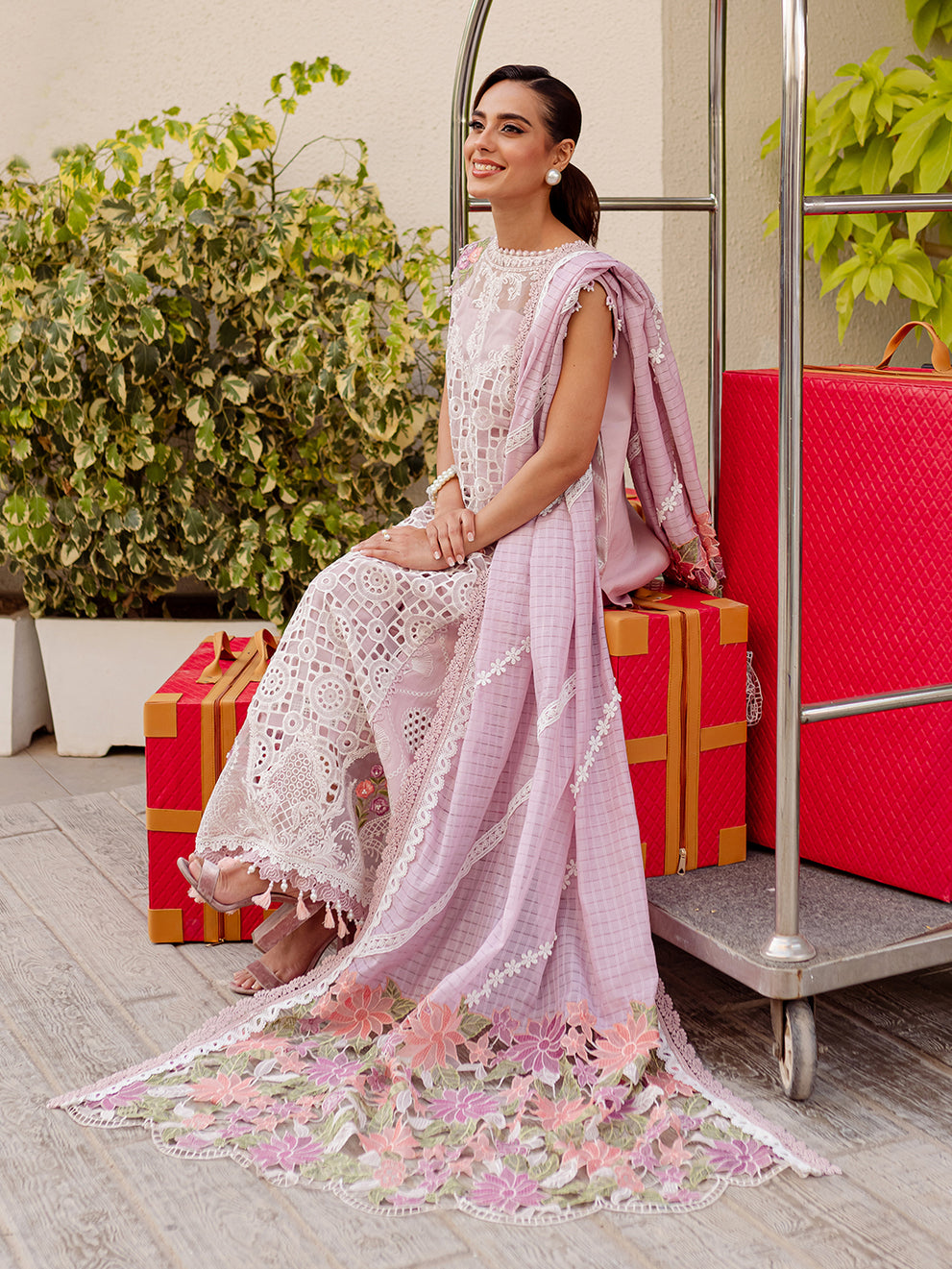 MS-07 - Embroidered Luxury Lawn 3P