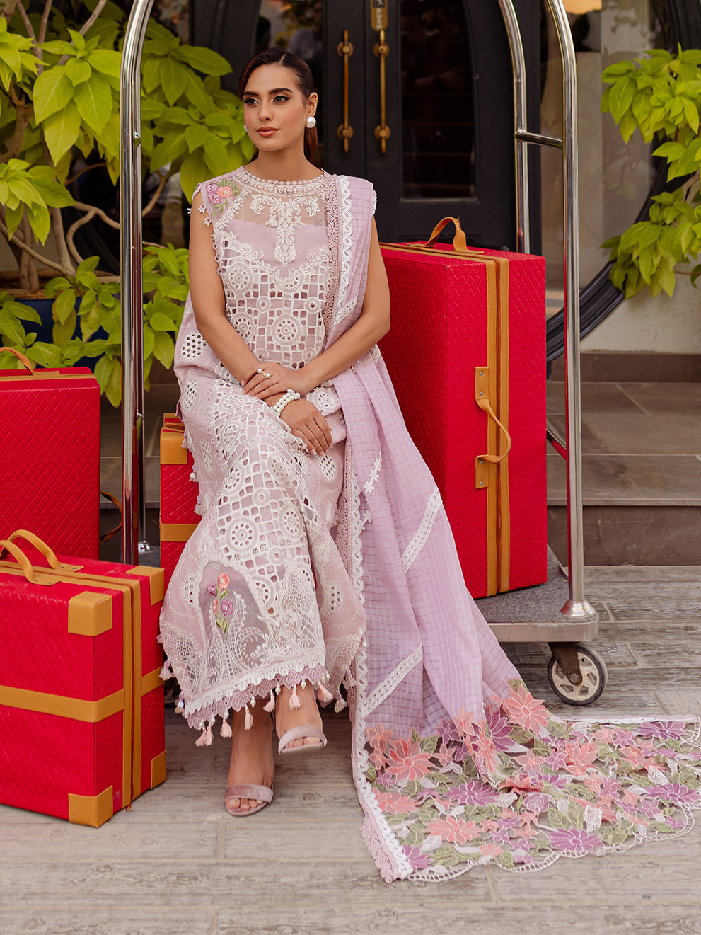 MS-07 - Embroidered Luxury Lawn 3P