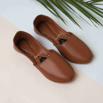 Tan Nawabi Khussa Khussa shoes for women, 