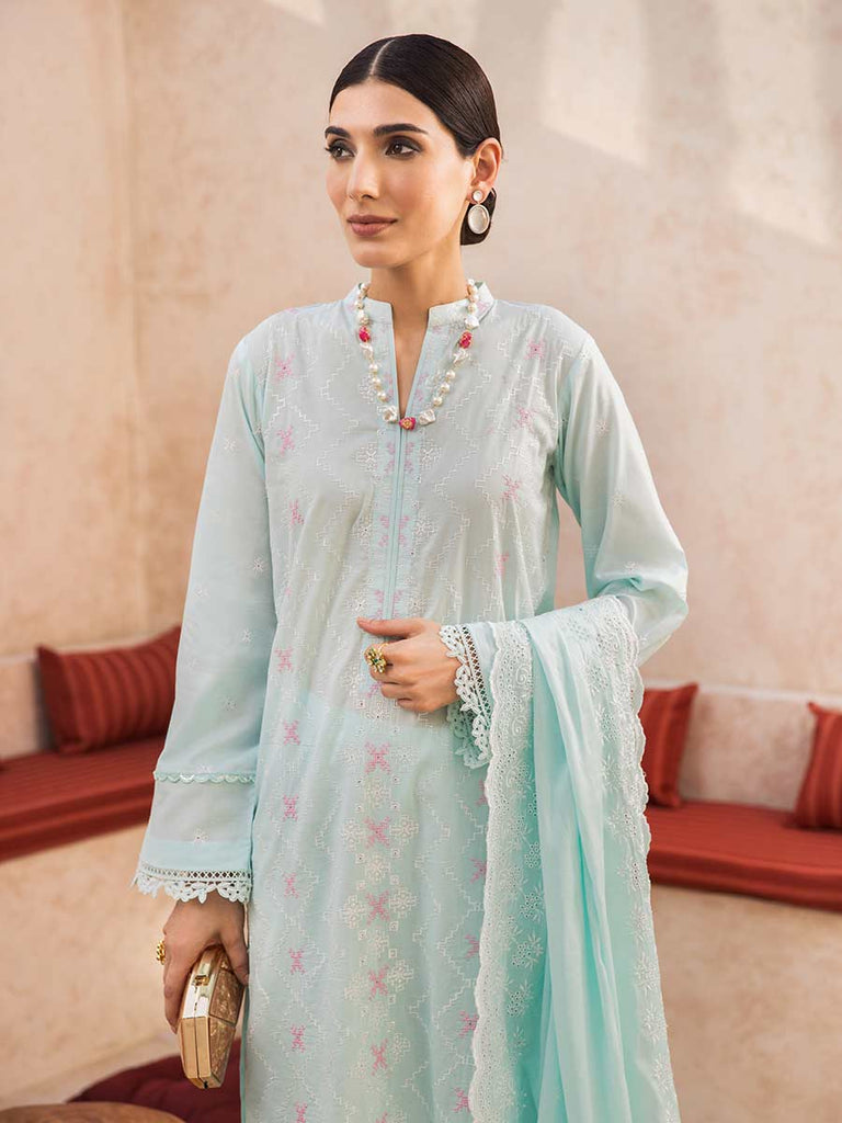 Nisa D#01 - Eid Embroidered 3P-Lawn
