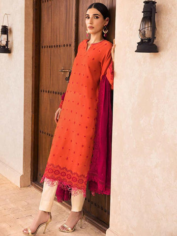 Nisa D#03 - Eid Embroidered 3P-Lawn